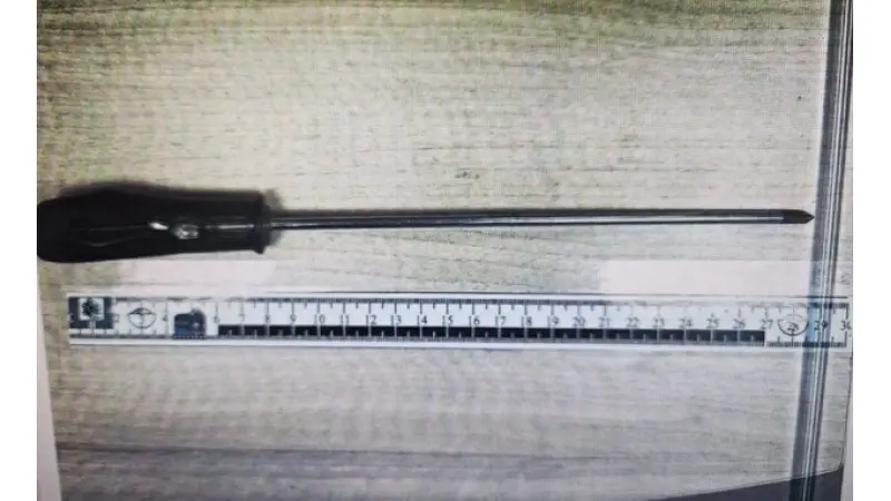 המברג שבו השתמש התוקף בתל אביב|צילום: דוברות המשטרה